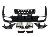 Дифузор (заднього бампера) Full Black / Black Pipe (стиль S63 AMG) на Mercedes-Benz S-Class W223 2020-2025