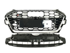 Решетка радиатора Chrome Black (в стиле S4) на AUDI A4 B9 2019-2023 года