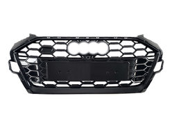 Решетка радиатора Full Black Gloss ( в стиле S4 ) на AUDI A4 B9 2019-2023 года
