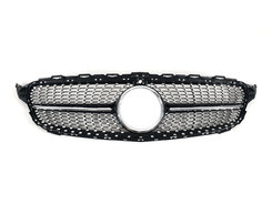 Решетка радиатора Diamond Black (с местом под камеру) на Mercedes-Benz C-Class W205 2014-2018 года