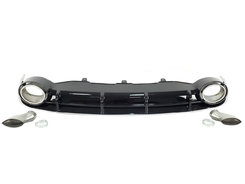 Диффузор (заднего бампера) Black Silver/Chrome Pipe (в стиле RS6) на AUDI A6 C7 2011-2014 года