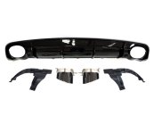 Дифузор (заднього бампера) Full Black/Black Pipe (в стилі RS6) на AUDI A6 C7 2014-2018 року