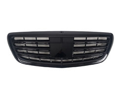 Решетка радиатора Full Black под камеру AMG S63 на Mercedes-Benz S-Class W222 2013-2017 года