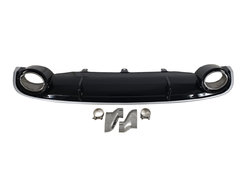 Дифузор (заднього бампера) Black Silver/Chrome Pipe (в стилі RS7) на AUDI A7 4G 2010-2014 року