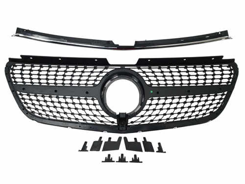 Решітка радіатора (Diamond Black) на Mercedes-Benz VITO-Class W447 2019-2023 року