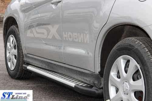 Бокові пороги X5-тип (2 шт., алюм.) для Citroen C-4 Aircross