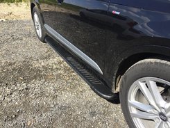 Бокові пороги Bosphorus Yeni Black (2 шт., алюміній) для Audi Q7 2015↗ мм.