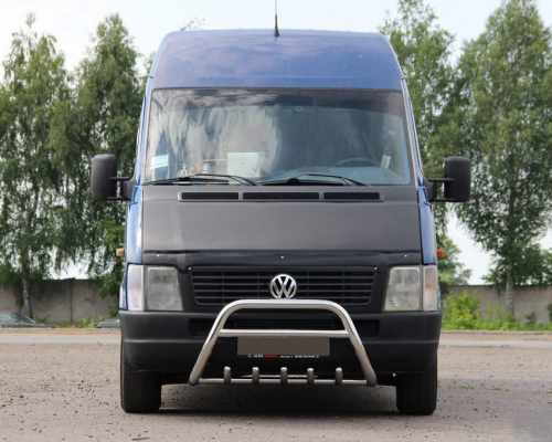 Кенгурятник WT003 (нерж) 60мм, с надписью для Volkswagen LT 1998↗ .
