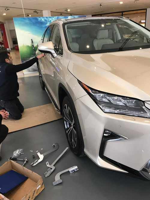 Бічні підніжки BlackLine (2 шт) для Lexus RX 2016↗ мм.