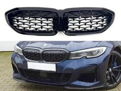Решетка радиатора Diamond black BMW 3 Series G20 G21 2019-2022 черный глянец