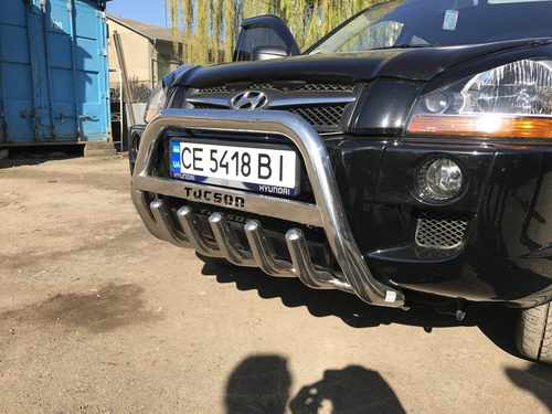 Кенгурятник WT004 (нерж.) для Hyundai Tucson JM 2004↗ мм.