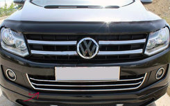 Накладки на передній бампер з посмішкою (3 шт, нерж) для Volkswagen Amarok
