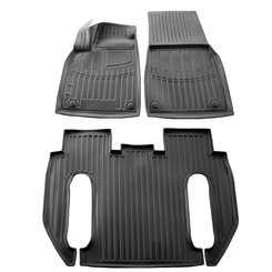 Килимки Stingray 3D (Для Plaid, 6-ти містний, 3 шт) для Tesla Model X