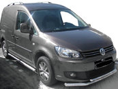 Передній подвійний вус 60 / 48мм (нерж) для Volkswagen Caddy 2010-2015.