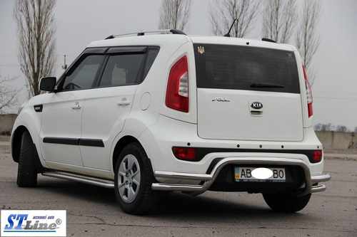 Задній захист AK007-2 (нерж) для Kia Soul II 2013-2018 рр