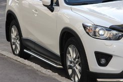 Бокові пороги KB001 (нерж) 42 мм для Mazda CX-3 2015-2024 рр