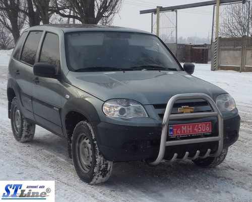 Кенгурятник QT007 (нерж) для Chevrolet Niva