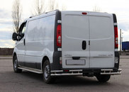 Задній захист AK003-Plus-2 (нерж) для Nissan Primastar 2002-2014рр