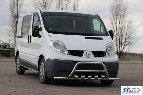 Кенгурятник із вусами WT003-15 (нерж.) для Renault Trafic 2001-2015 