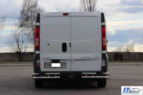 Задній захист AK003-Plus-2 (нерж) для Nissan Primastar 2002-2014рр