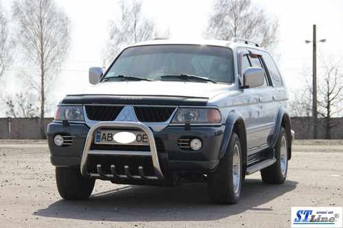 Кенгурятник QT006 (нерж) для Mitsubishi Pajero Sport 1996-2007
