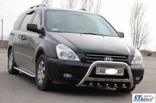 Кенгурятник WT004 (нерж) для Kia Carnival 2002-2013 
