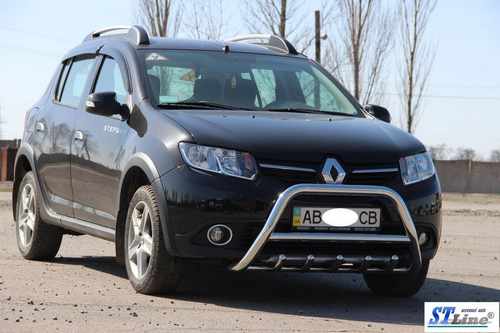 Передня дуга WT003 (нерж.) 60 мм для Dacia Sandero 2013-2020 