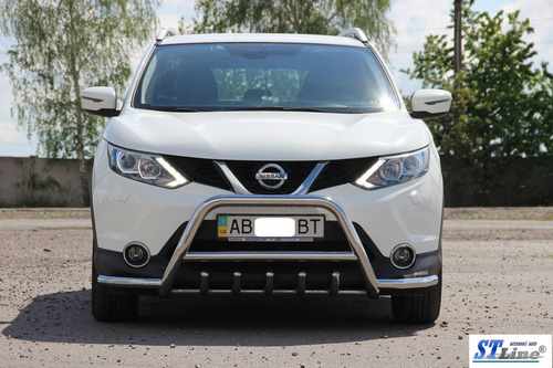 Кенгурятник WT003-Plus (нерж) для Nissan Qashqai 2014-2021
