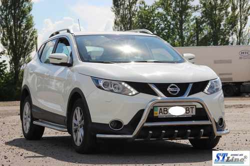 Кенгурятник WT003-Plus (нерж) для Nissan Qashqai 2014-2021