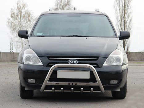 Кенгурятник WT004 (нерж) для Kia Carnival 2002-2013 