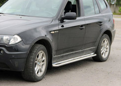 Бокові пороги KB001 (нерж) 51 мм для BMW X3 E-83 2003-2010 рр