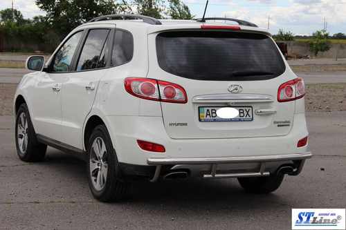Задня дуга AK002-2 (нерж.) для Hyundai Santa Fe 2 2006-2012рр