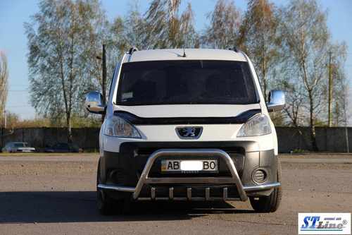 Кенгурятник WT003-Plus (нерж.) 60 мм для Peugeot Partner Tepee 2008-2018