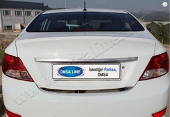 Хром накладка на планку багажника до Hyundai Accent 2011- (нержавіюча сталь)