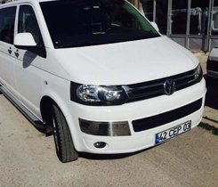 Хром накладки на передній бампер (брови) Volkswagen T5 GP 2010-2015 нержавіюча сталь 2шт.