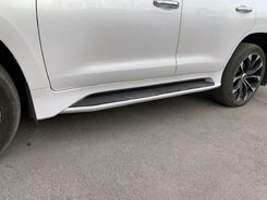 Бокові пороги підніжки Lexus LX 570 / Toyota Land Cruiser 200 2007-2021 в стиле LX 570 2016+ білі