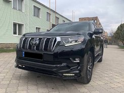 Юбка переднего бампера TRD Toyota Land Cruiser Prado 150 2017+ цвет черный