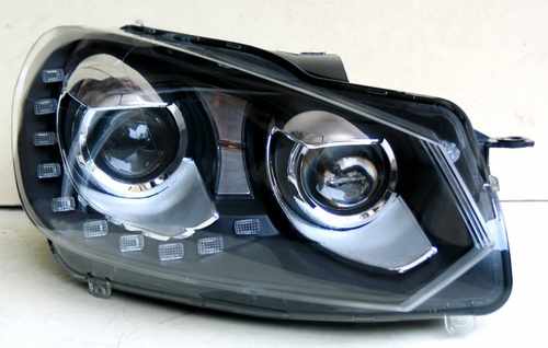 Передні фари чорні 2 лінзи V3 для Volkswagen Golf 6 2009-2012
