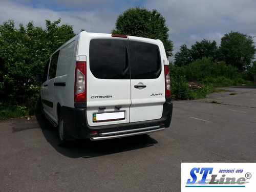 Задня дуга AK-002-Подвійний (нерж.) для Peugeot Expert 2007-2017 рр