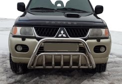 Кенгурятник WT002 (нерж) для Mitsubishi Pajero Sport 1996-2007
