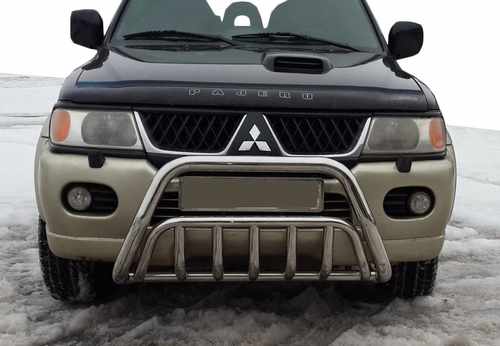Кенгурятник WT002 (нерж) для Mitsubishi Pajero Sport 1996-2007