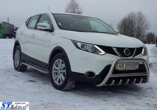 Кенгурятник WT003 (нерж) для Nissan Qashqai 2014-2021