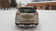 Задній захист NSXT.13.6.B1-08 (2 шт., нерж) для Nissan X-trail T32 / Rogue 2014-2021 рр