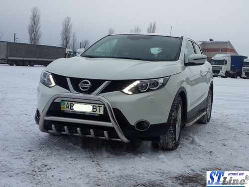 Кенгурятник WT003 (нерж) для Nissan Qashqai 2014-2021
