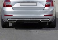 Задний диффузор обводки (нерж) Carmos - Турецкая сталь для Skoda Octavia III A7 2013-2019 гг.