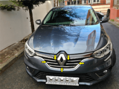 Накладки на решітку радіатора TIT-designs (4 шт, нерж) для Renault Megane IV 2016↗ мм.