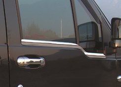 Зовнішня окантовка вікон (2 шт., нерж.) OmsaLine - Італійська нержавійка для Ford Connect 2002-2006 рр