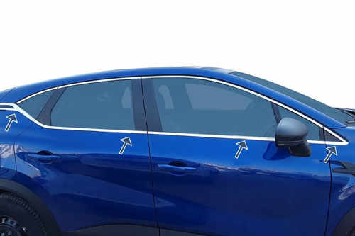 Окантовка вікон (8 шт, нерж.) для Renault Captur 2019↗ рр.