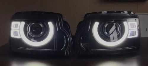 Передні фари Full LED чорні стиль Defender ZH для Land Rover Discovery 4 2009