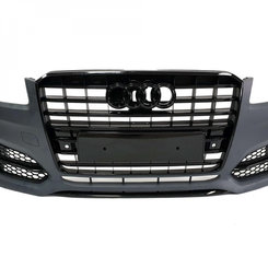 Передній бампер у стилі S-Line на Audi A8 D4 2014-2017 рік ( Чорний )